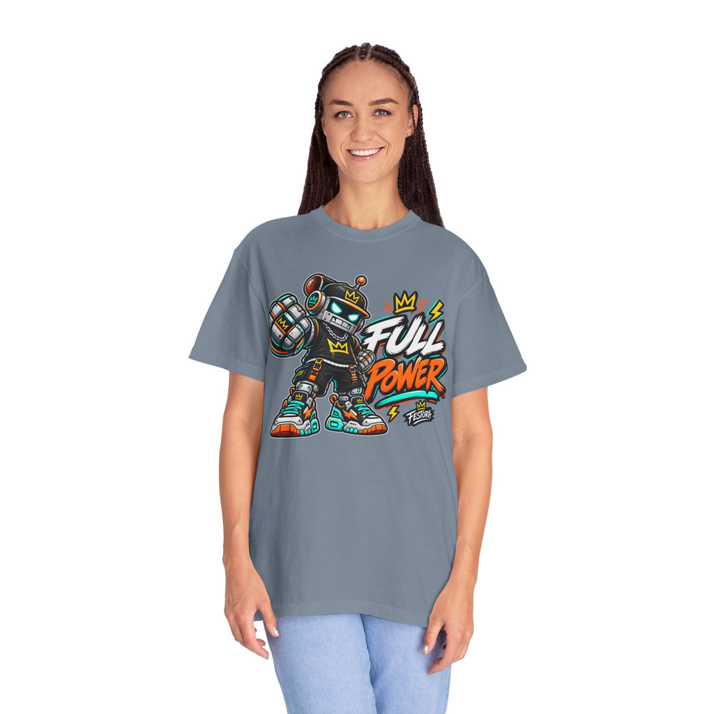Full Power Robot Graphic T-Shirt — Retro Streetwear Tee