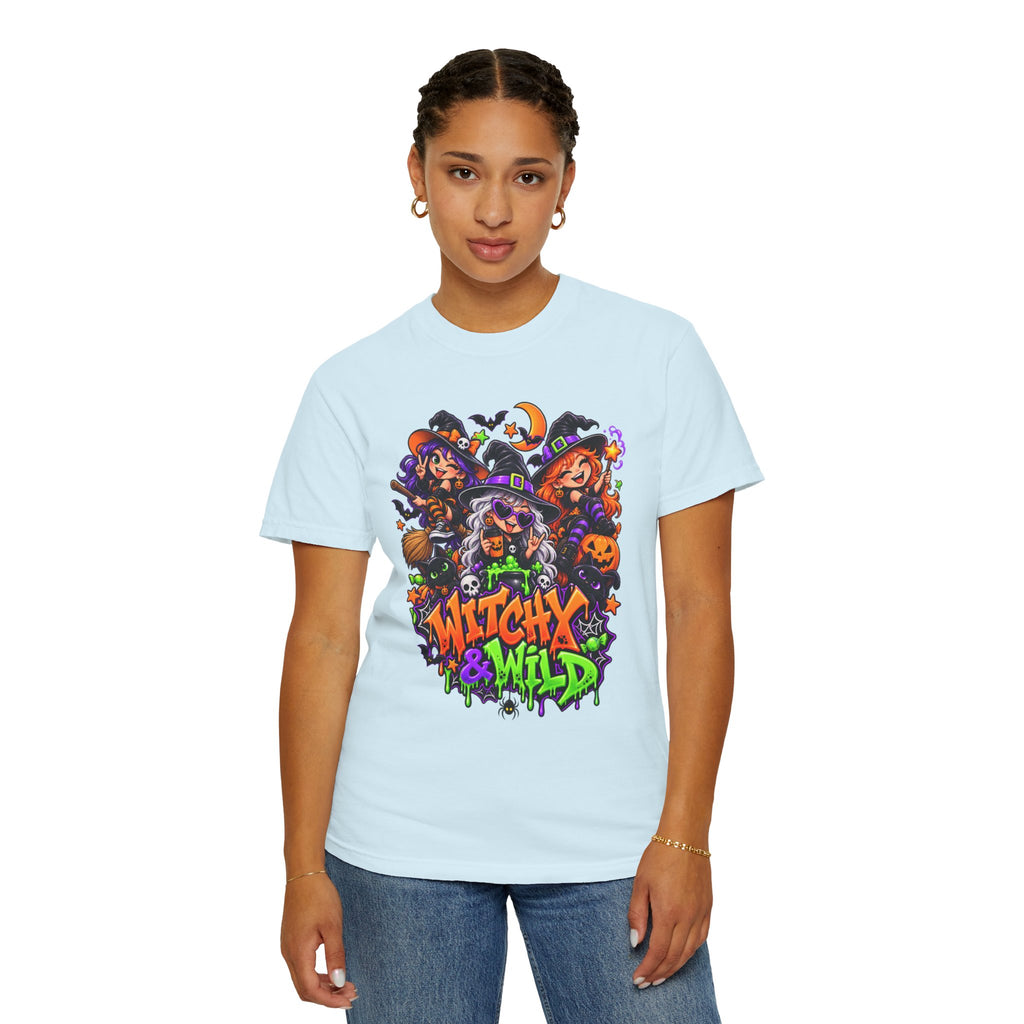 Witchy & Wild – Halloween Witch Crew Graphic T-Shirt