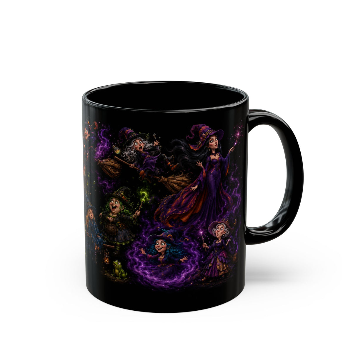 Funny Witches' Night Black Mug — Enchanted  Halloween Wraparound (11oz/15oz)