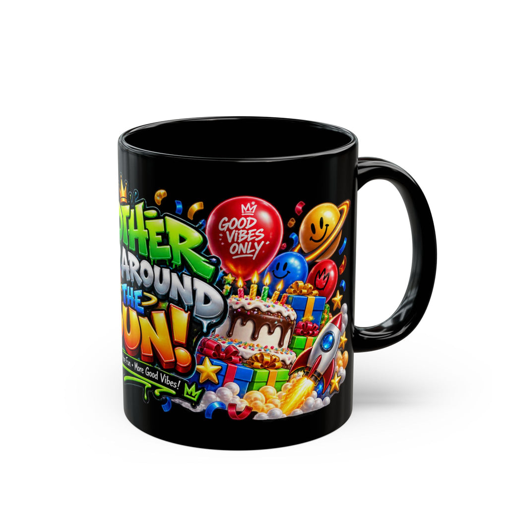 Another Trip Around the Sun Black Mug – Festora Alien Birthday Cup