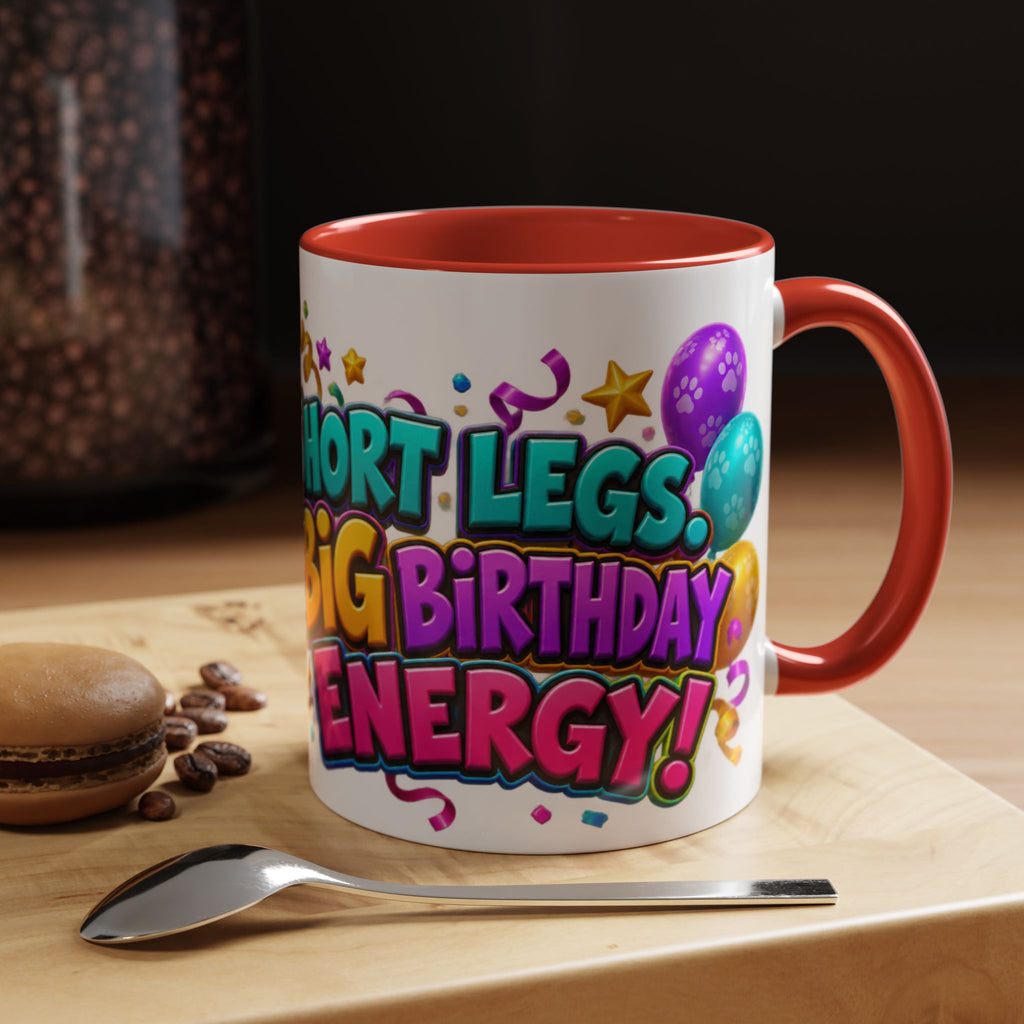 Short Legs Big Birthday Energy Basset Hound White Mug