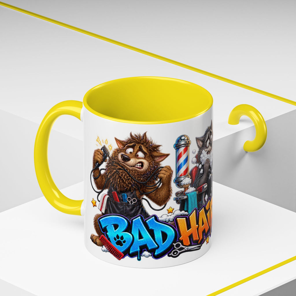 Bad Hair Night Funny Werewolf Barber Halloween White Mug