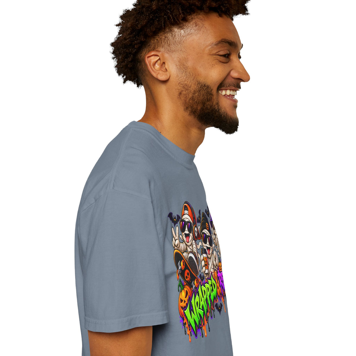 Wrapped & Ready – Halloween Mummy Crew Graphic T-Shirt