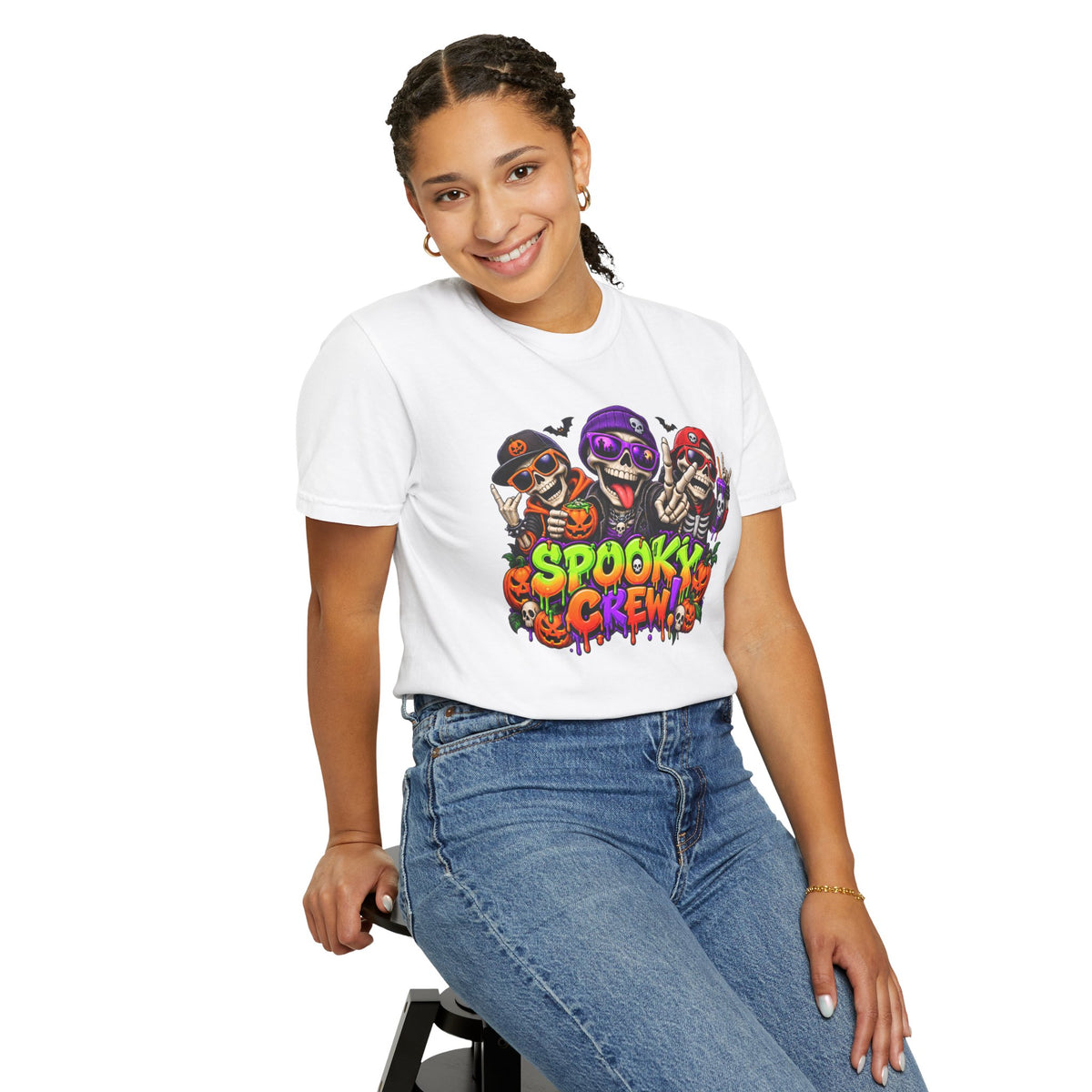 Spooky Crew Halloween T-Shirt – Funny Skeleton Graphic Tee