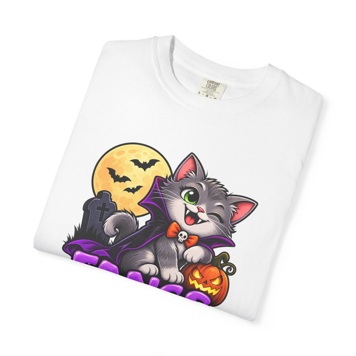 Fangs for Noticing – Cute Vampire Cat Halloween T-Shirt