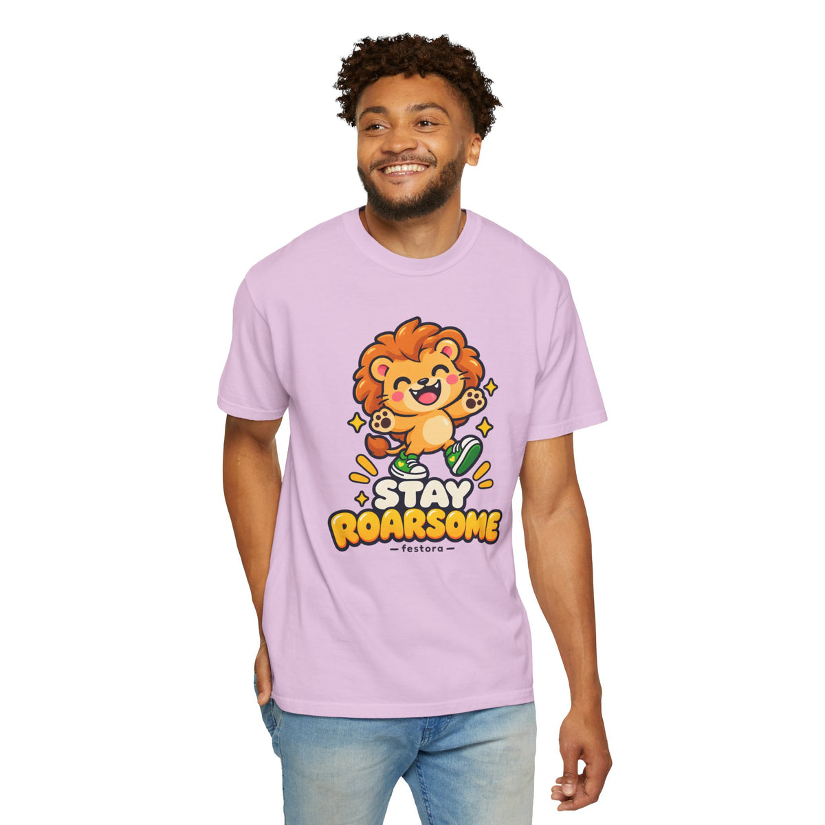 Stay Roarsome – Cute Happy Lion Graphic T-Shirt