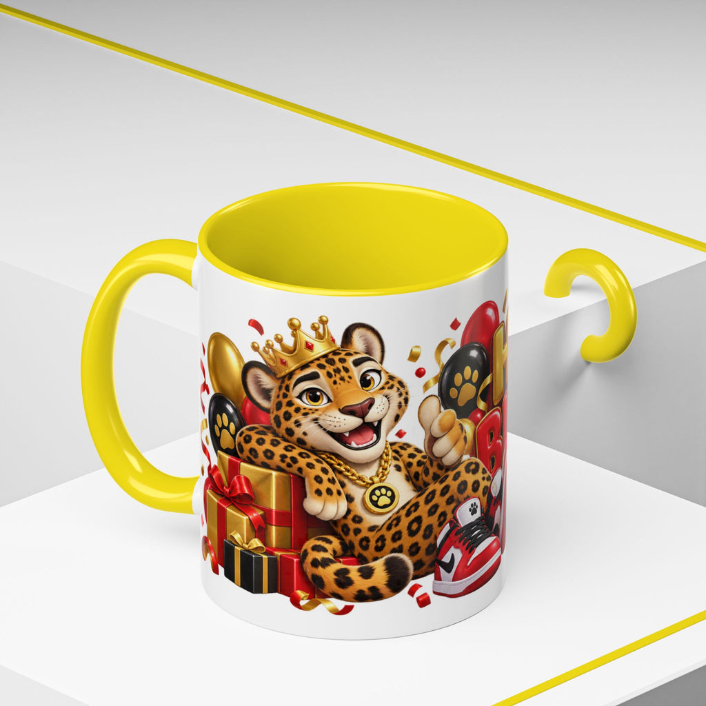 Title: Happy Birthday Jaguar Mug – Colorful 3D Birthday Gift – White Coffee Mug