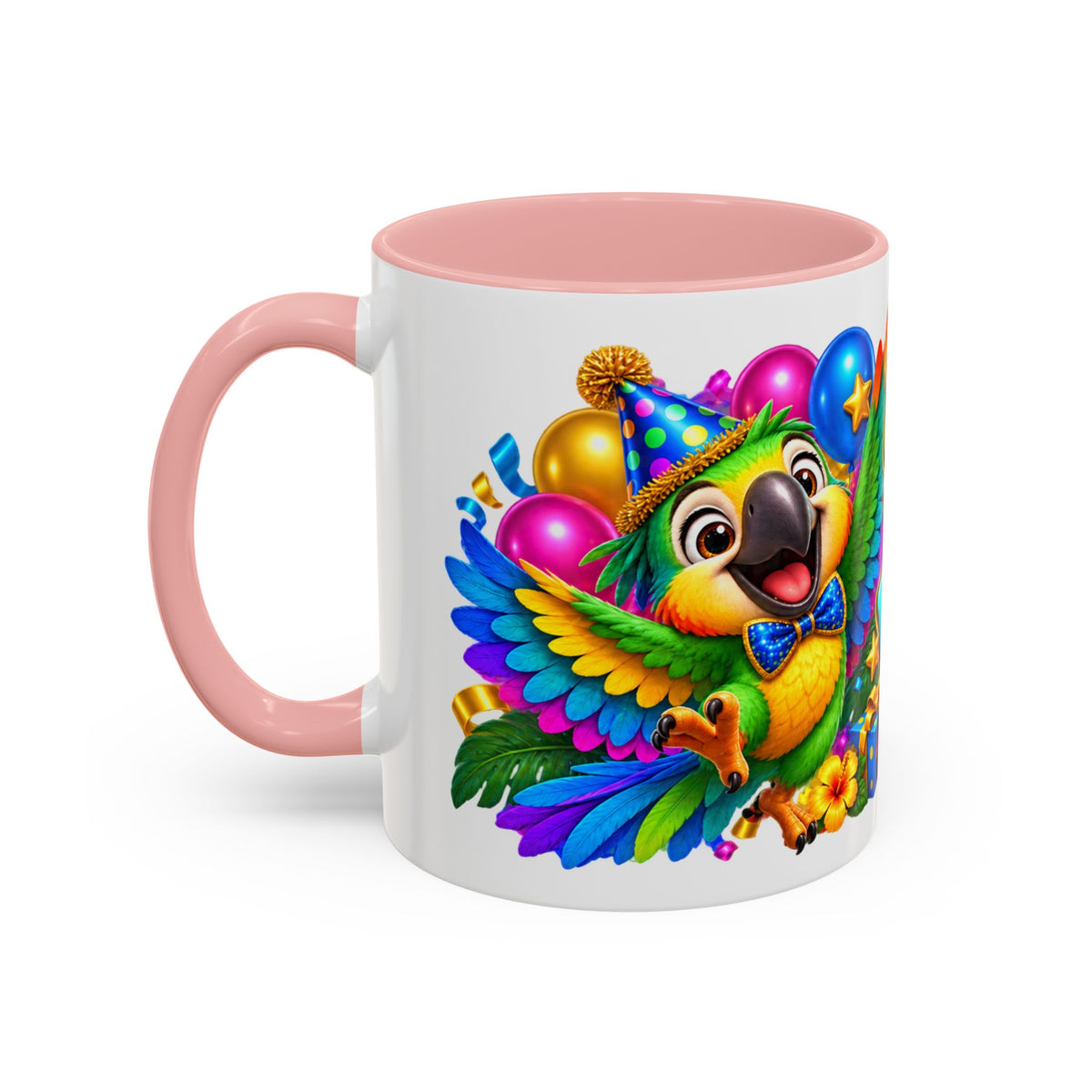 Squawk! It’s Your Birthday White Mug – Cute Parrot Birthday Cup, Colorful Tropical Party Gift