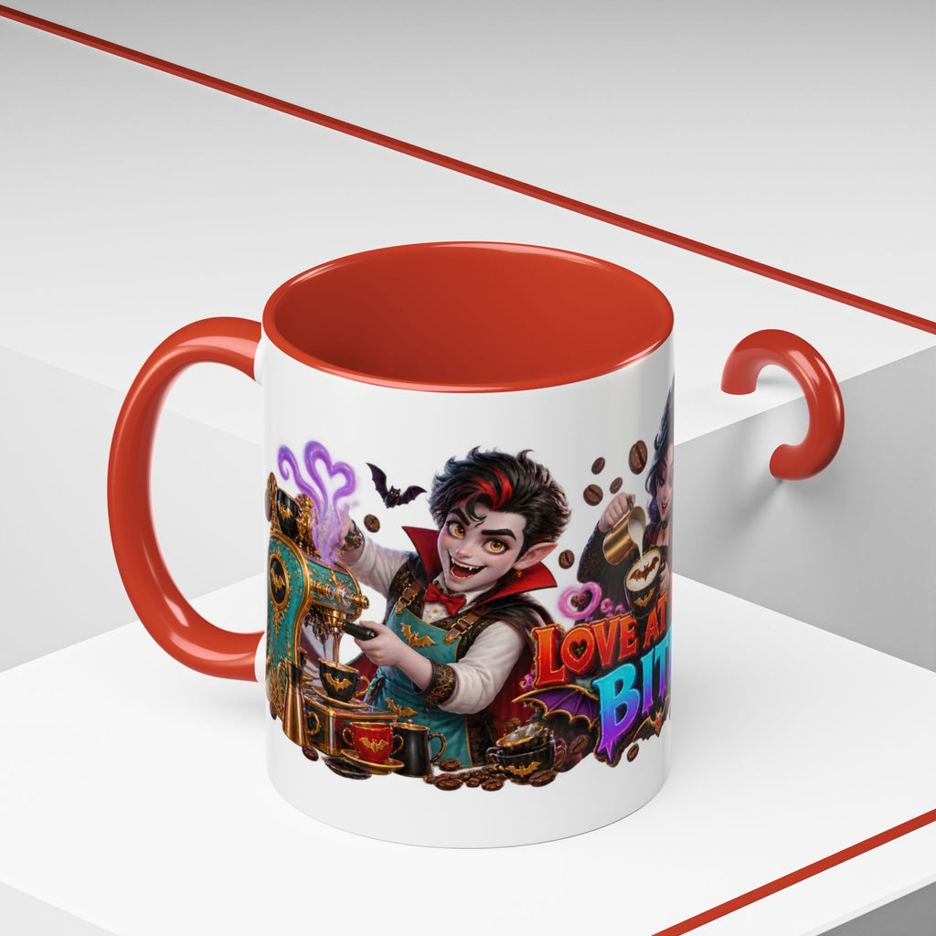 Love at First Bite Vampire Barista Halloween White Mug