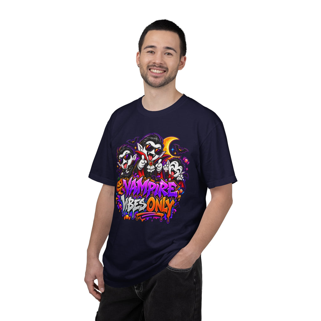 Neon Vampire Vibes Halloween Unisex Garment-Dyed T-Shirt Featuring a Cool Festora Vampire Crew
