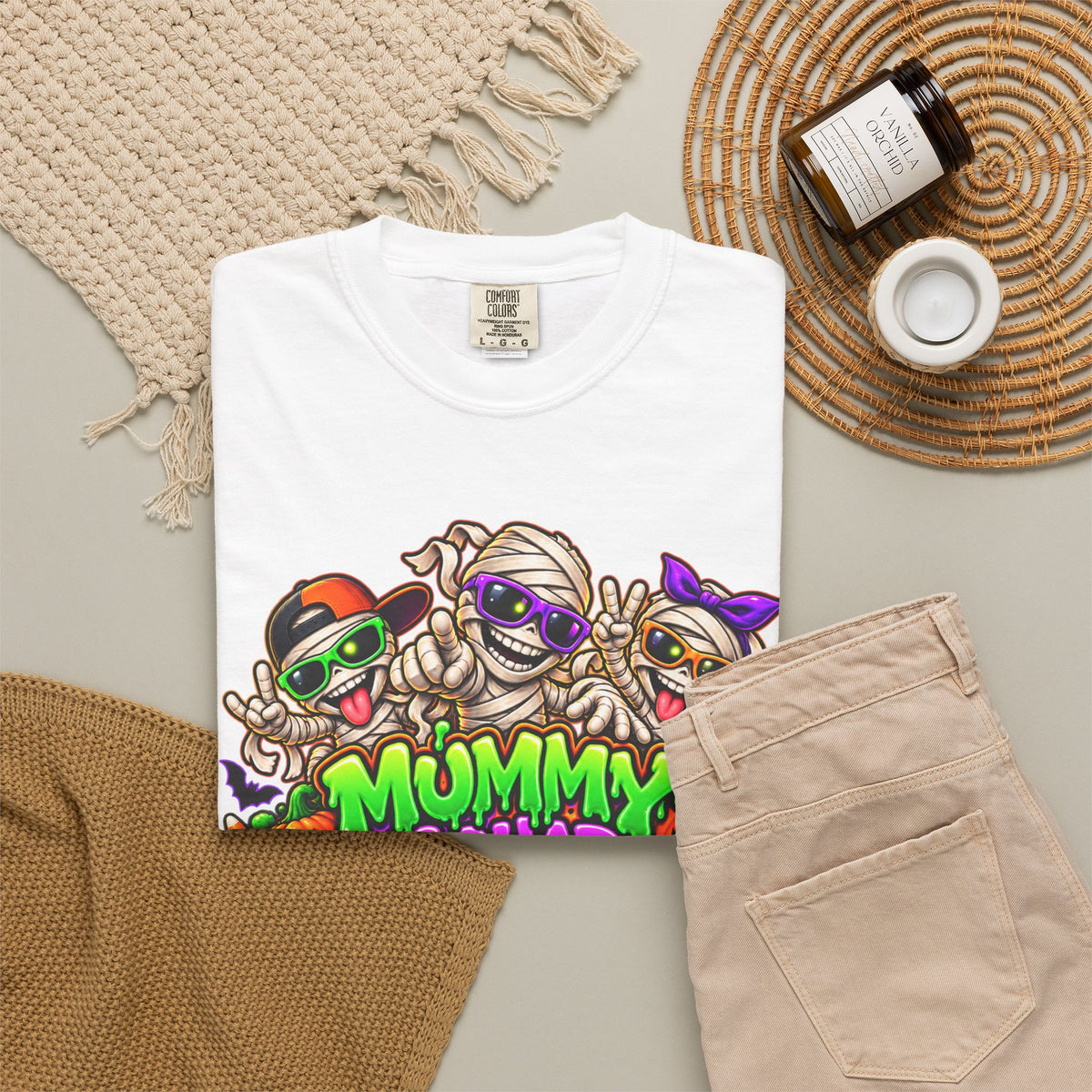 Mummy Squad For Life Halloween T-Shirt – Funny Colorful Mummy Graphic Tee