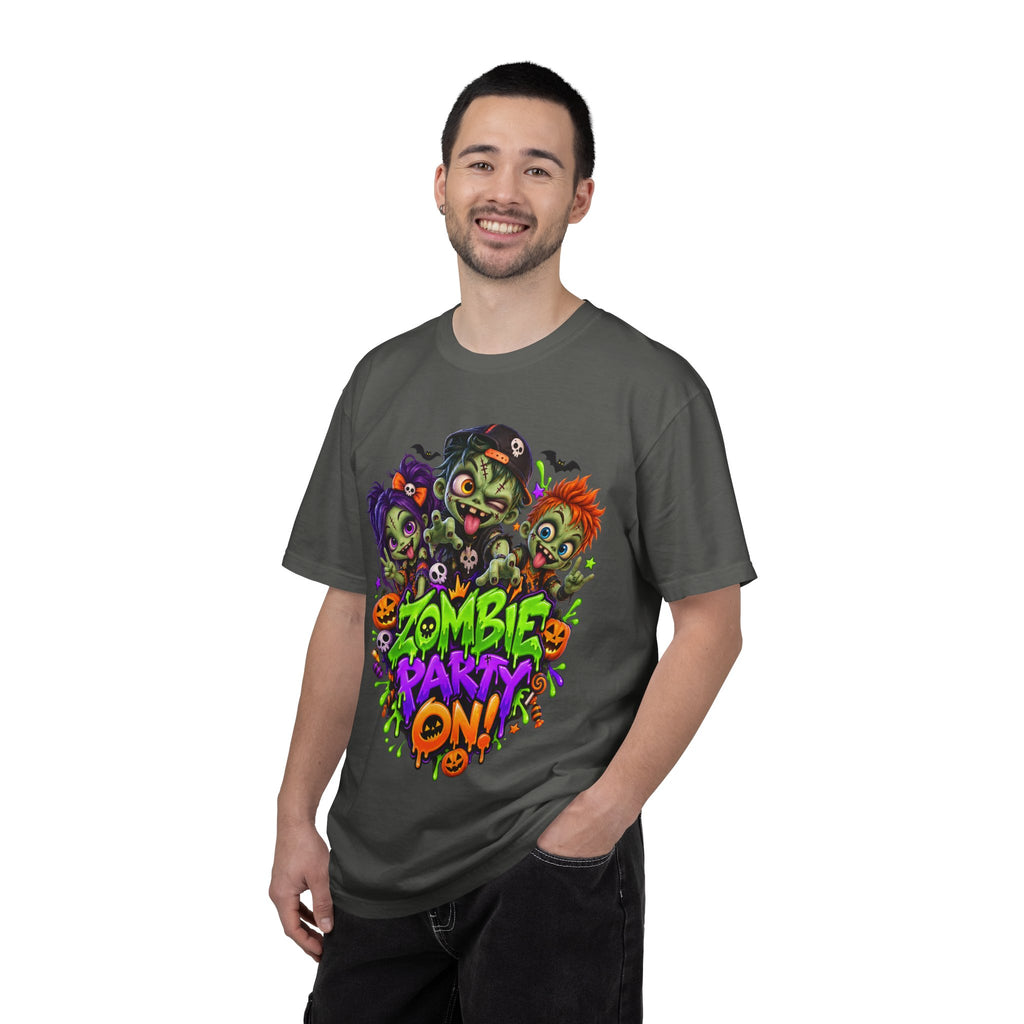 Zombie Party On! – Halloween Zombie Crew Graphic T-Shirt