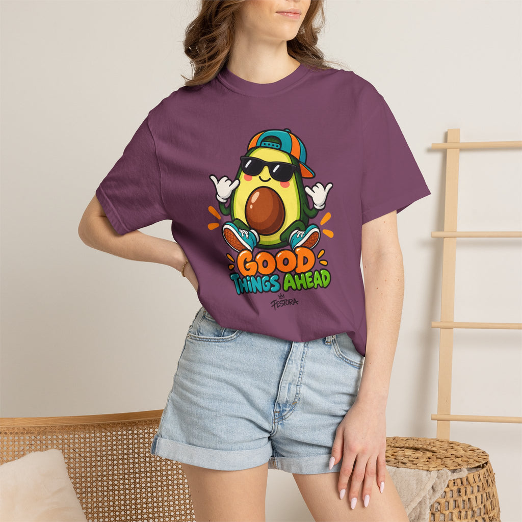Good Things Ahead Avocado Graphic T-Shirt | Festora Everyday