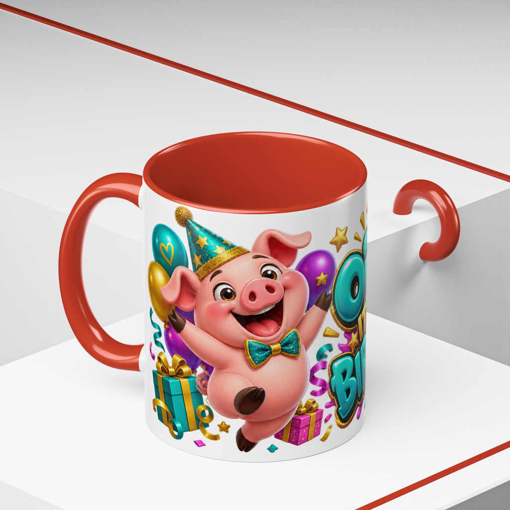 Oink! It’s Your Birthday White Mug – Cute Pig Birthday Cup, Colorful Funny Party Gift
