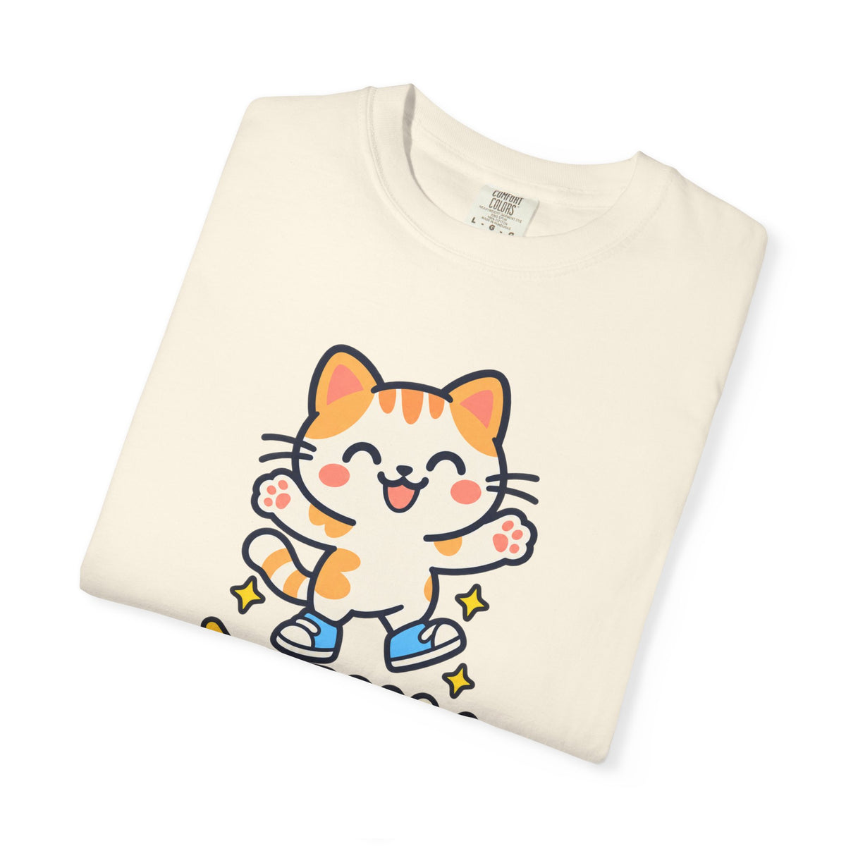 Stay Pawsitive – Cute Happy Cat Graphic T-Shirt
