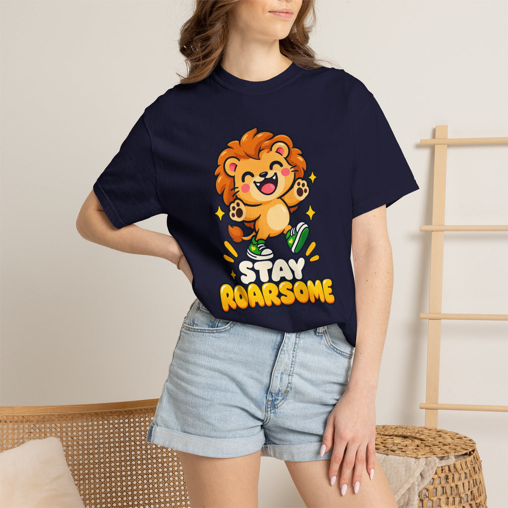Stay Roarsome – Cute Happy Lion Graphic T-Shirt