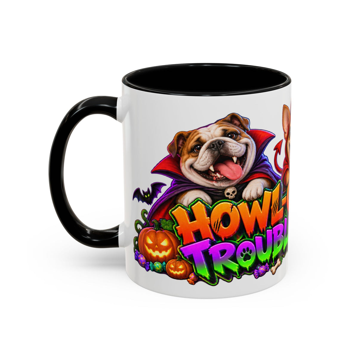 Howl-O-Ween Troublemakers Costume Dogs Halloween White Mug