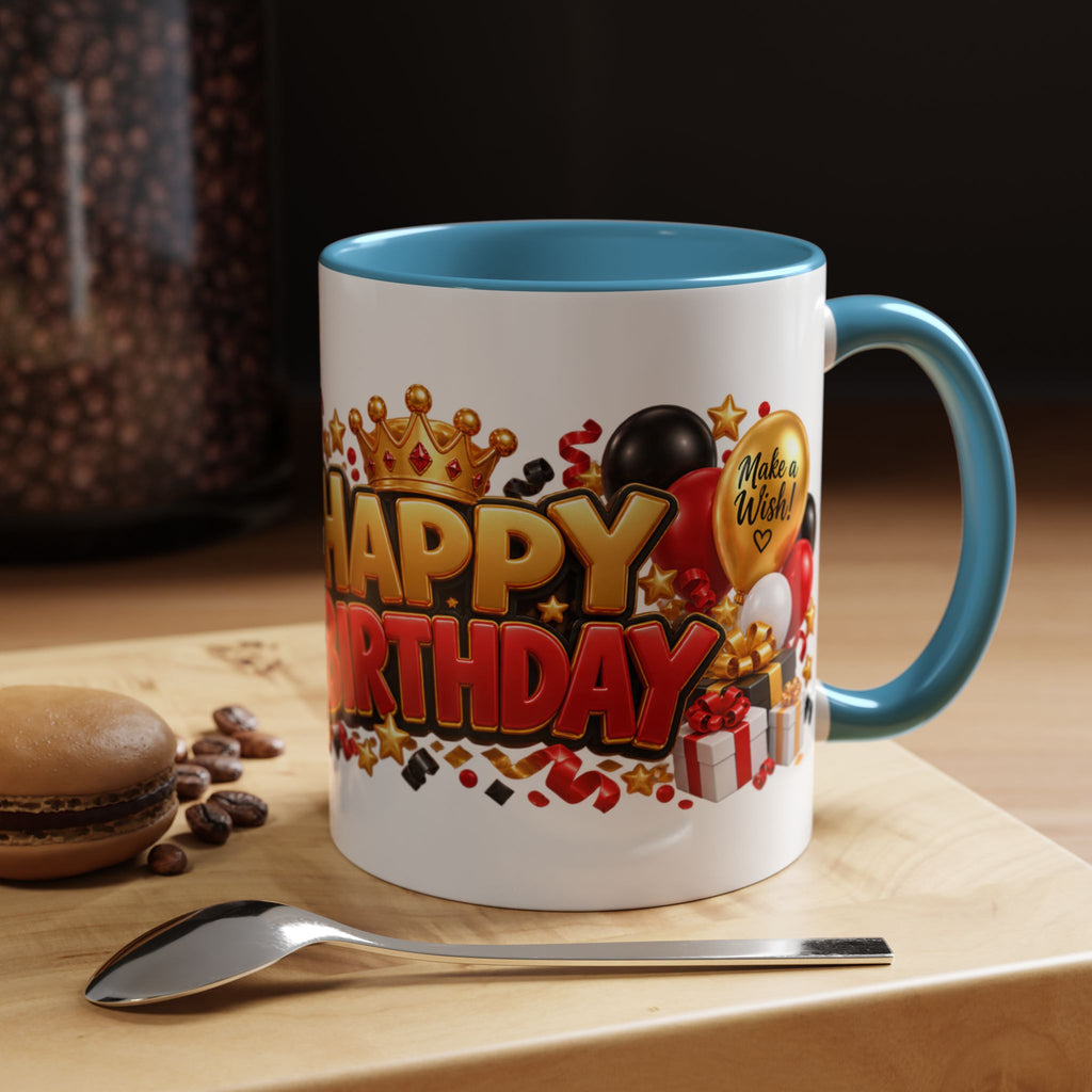 Happy Birthday Eagle Mug – Colorful 3D Birthday Gift – White Coffee Mug