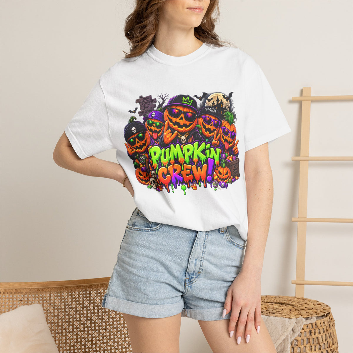 Pumpkin Crew Halloween T-Shirt – Funny Jack O’ Lantern Graphic Tee