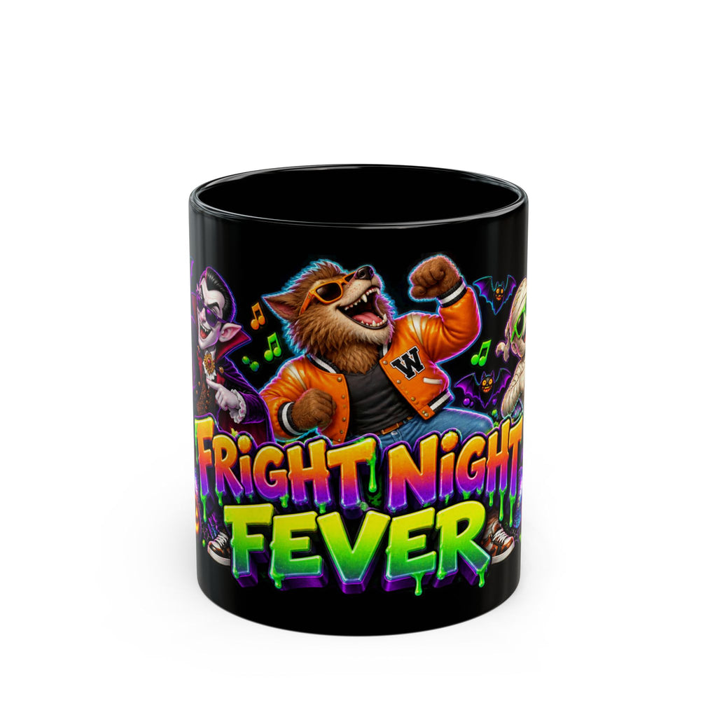 Fright Night Fever Dancing Monsters Halloween Black Mug