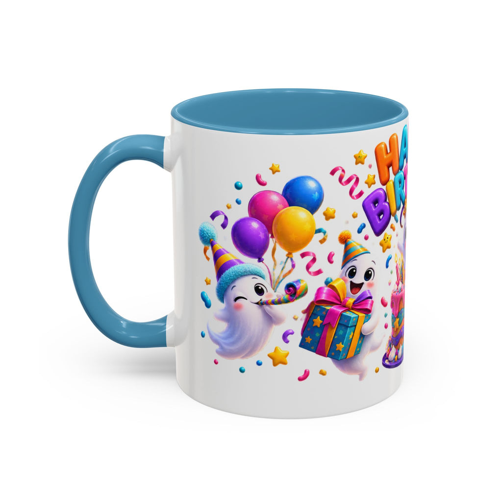 Happy Birthday Accent Coffee Mug - Colorful Celebration Mug (11oz, 15oz)