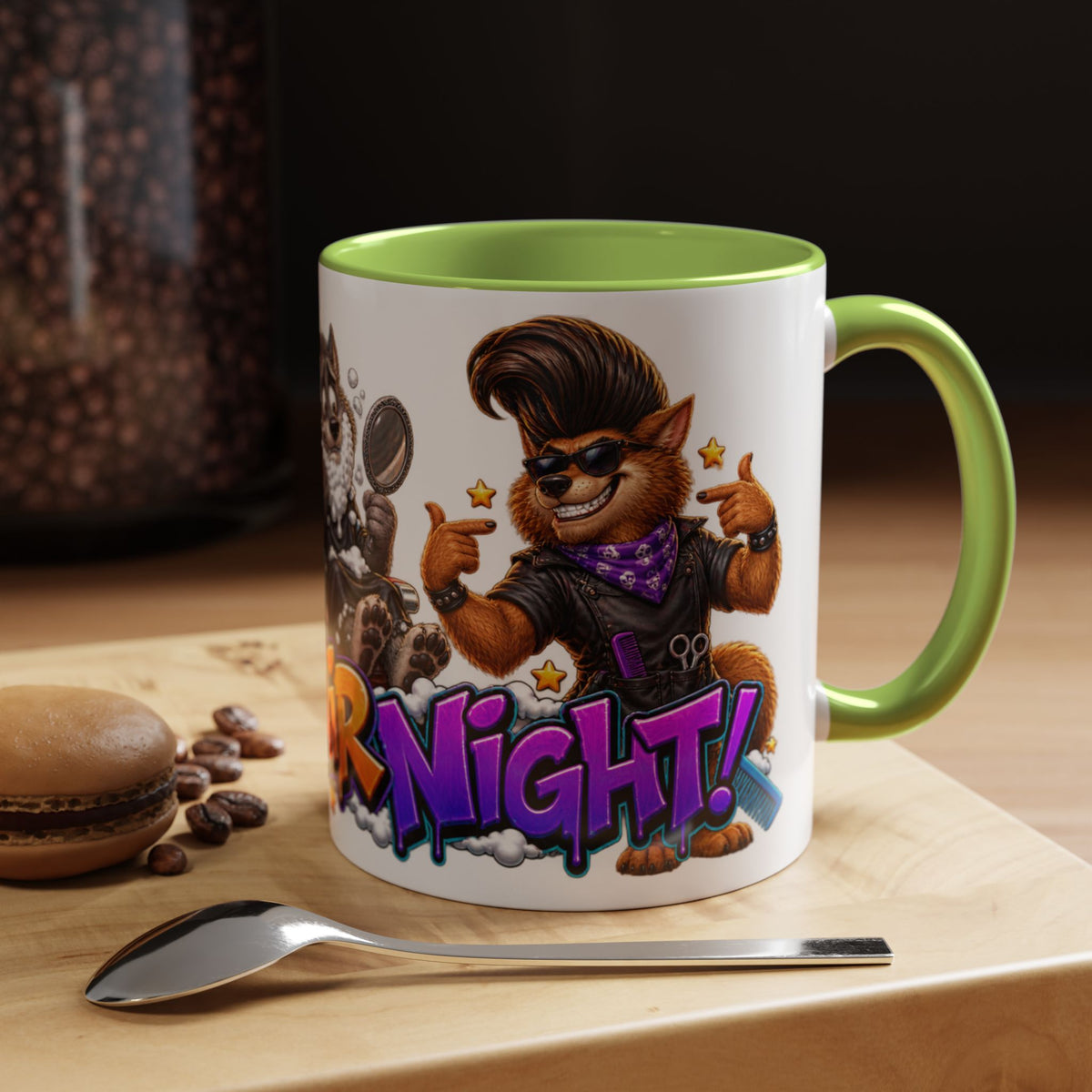 Bad Hair Night Funny Werewolf Barber Halloween White Mug