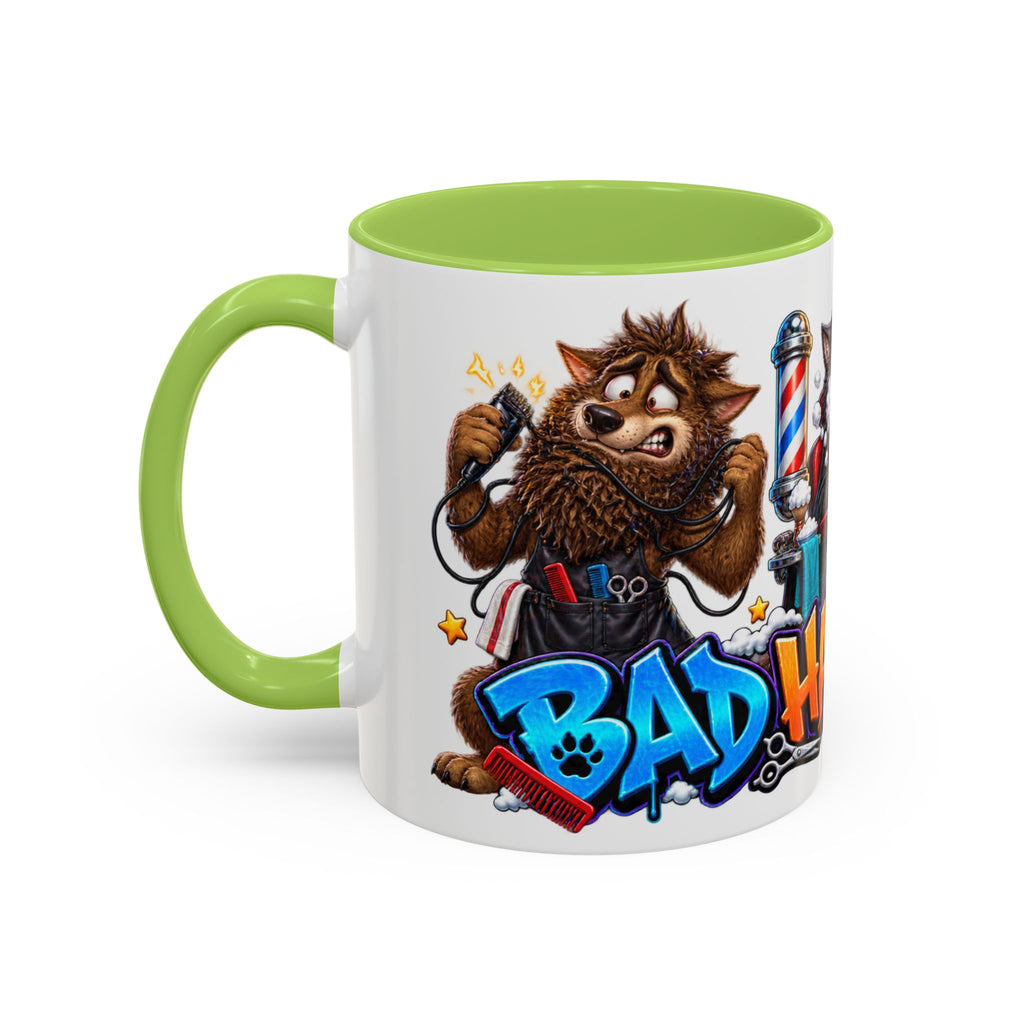 Bad Hair Night Funny Werewolf Barber Halloween White Mug