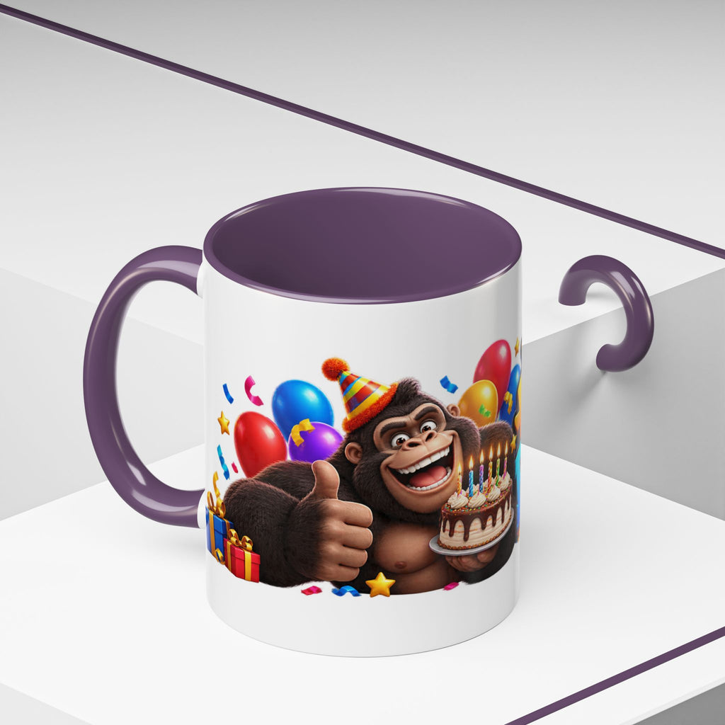 Gorilla Happy Birthday Mug - Colorful 3D Celebration Design