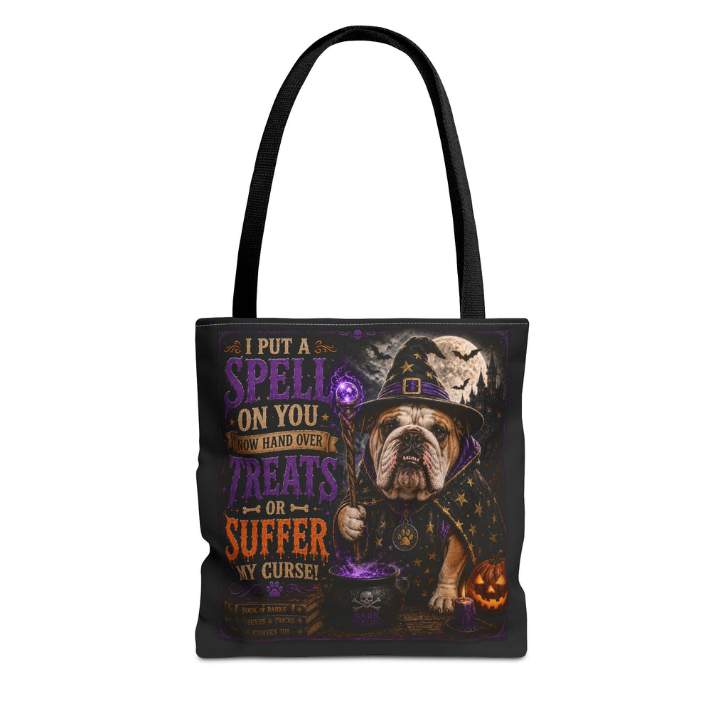Halloween Bulldog Tote Bag - "I Put a Spell On You" Trick-or-Treat Candy Bag