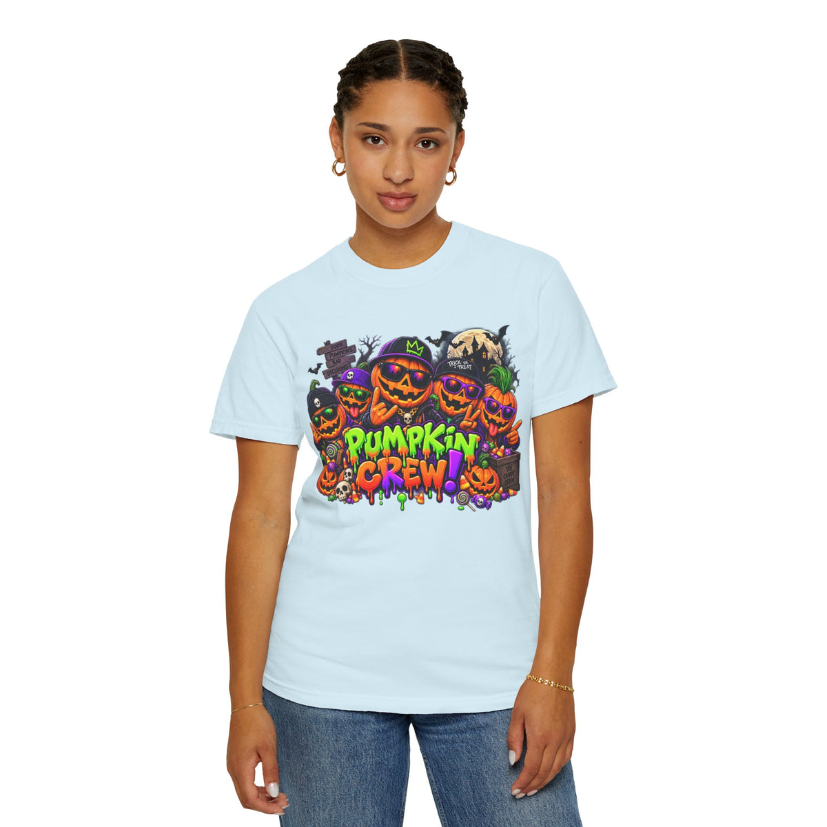 Pumpkin Crew Halloween T-Shirt – Funny Jack O’ Lantern Graphic Tee