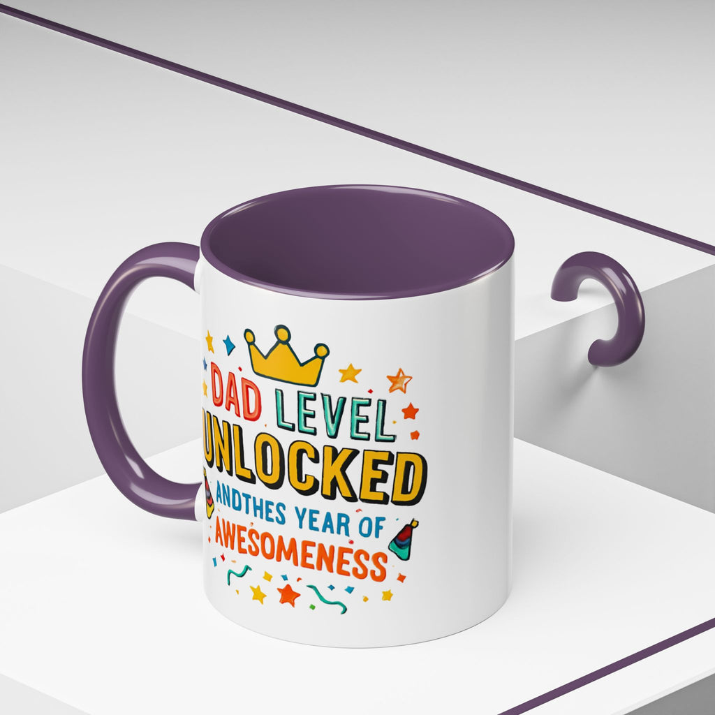 Dad Level Unlocked Coffee Mug – Funny Father’s Day 11/15oz Accent Mug
