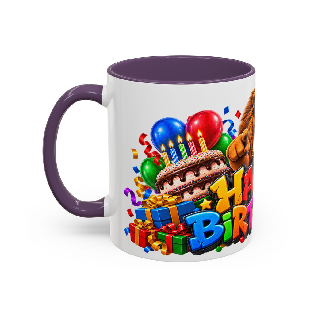 Lion Happy Birthday Mug – Colorful 3D King Celebration Design