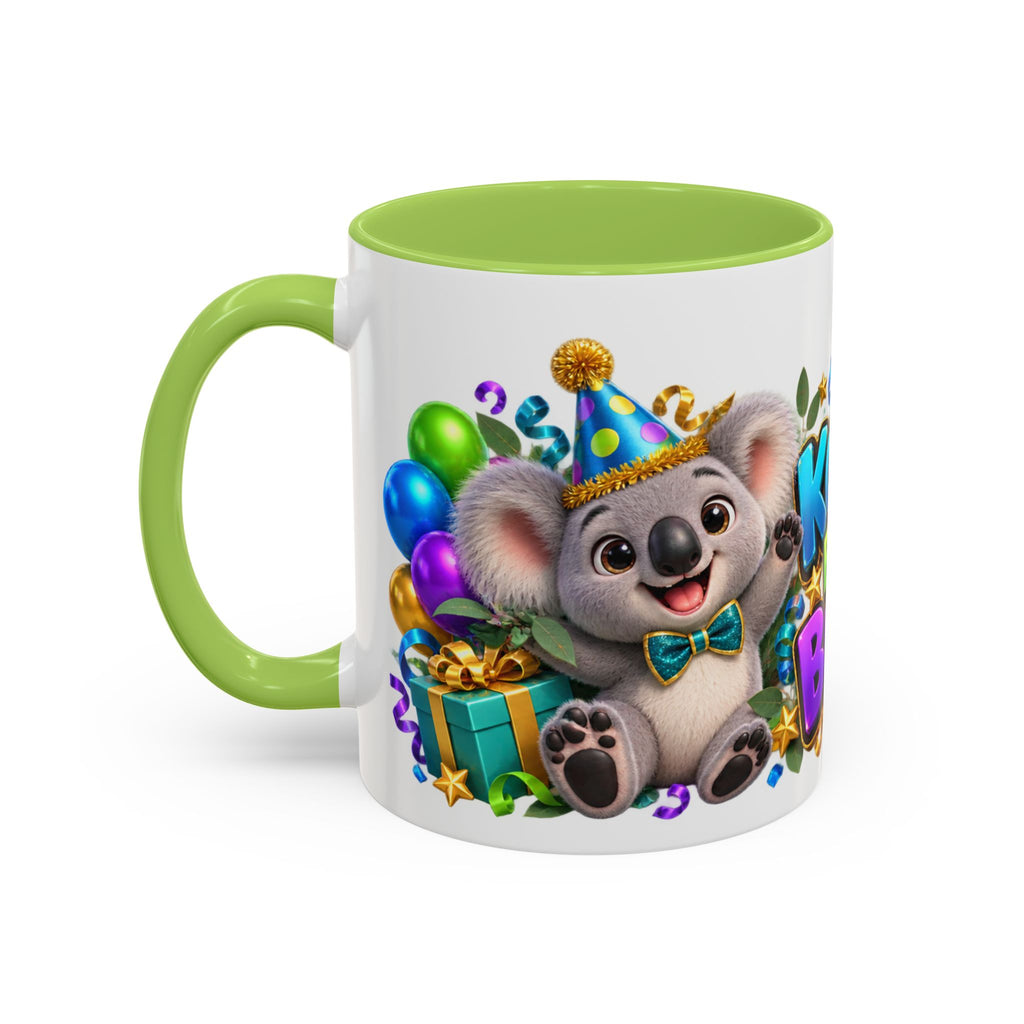 Koala-Fied for a Great Birthday White Mug – Cute Koala Birthday Cup, Colorful Fun Party Gift