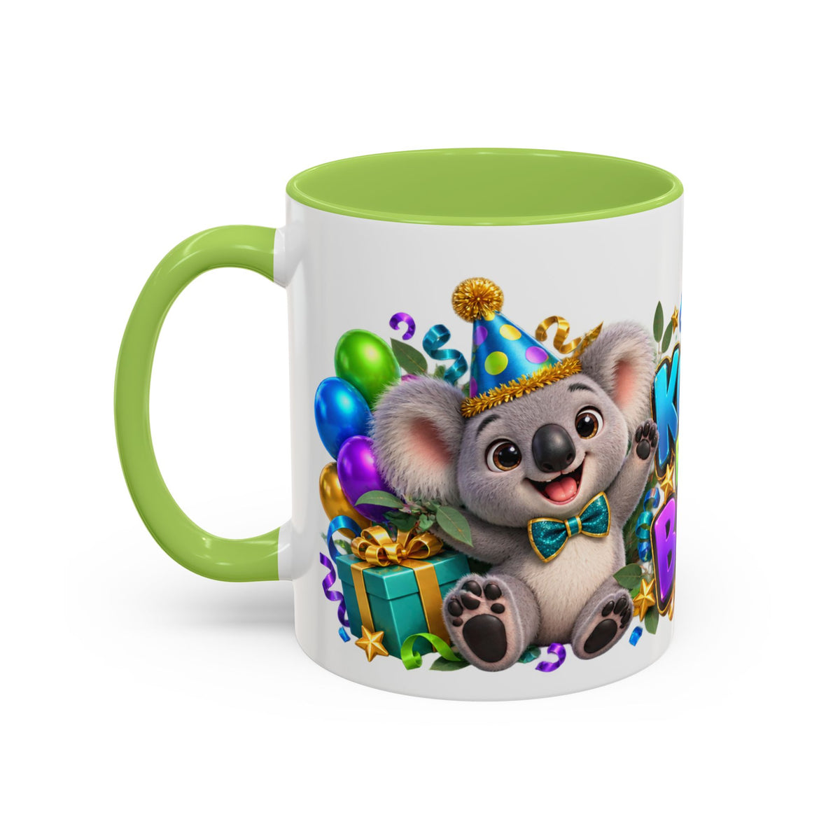 Koala-Fied for a Great Birthday White Mug – Cute Koala Birthday Cup, Colorful Fun Party Gift