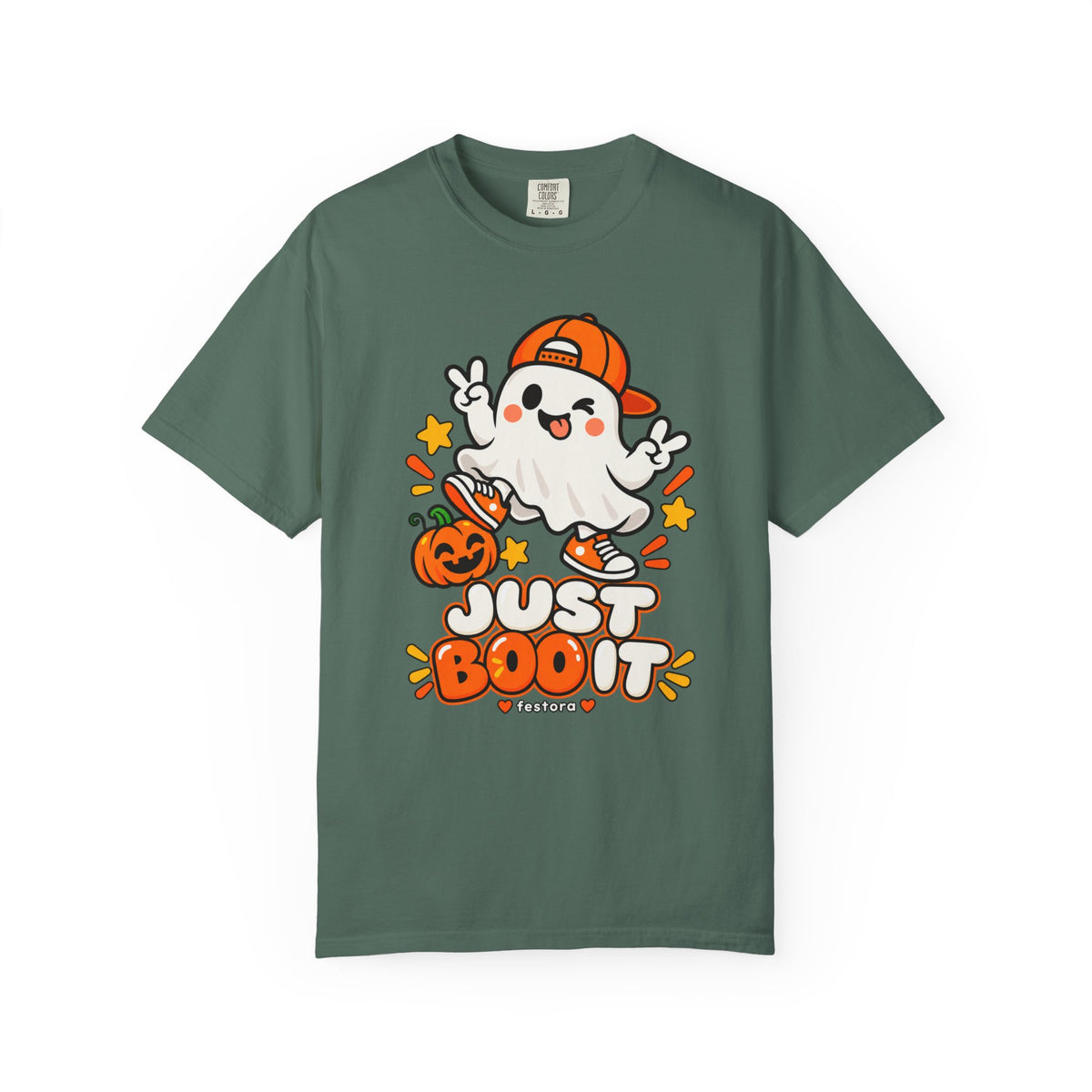 Just Boo It Halloween T-Shirt | Cute Skater Ghost Graphic Tee