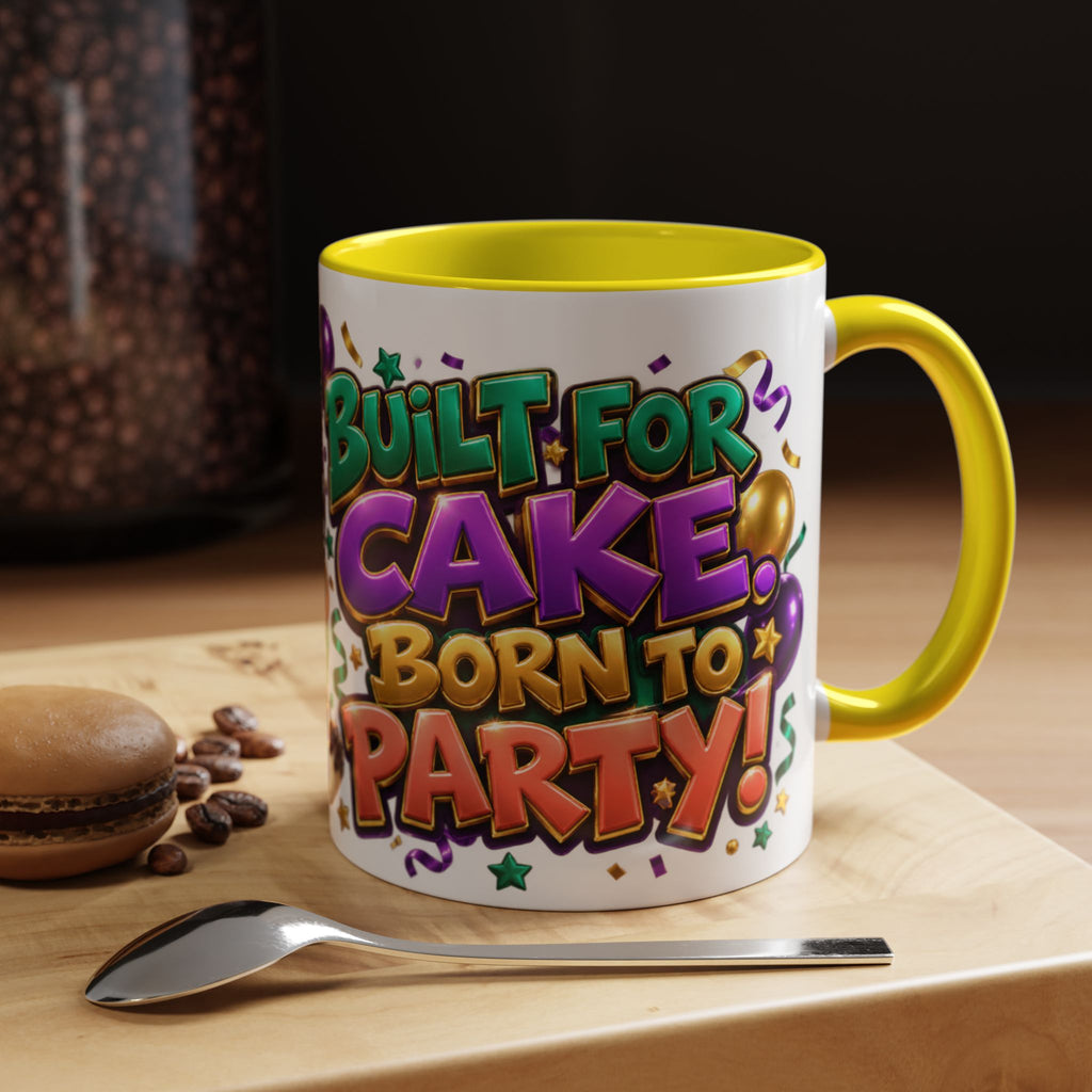 Built for Cake Born to Party French Bulldog White Mug