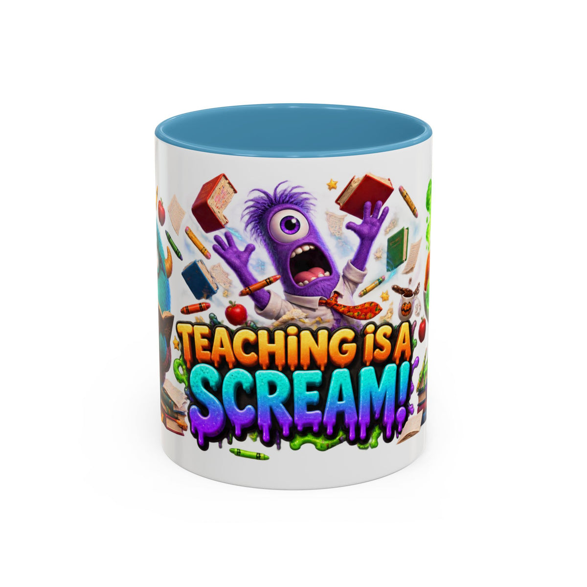 Teaching Is a Scream Monster Teacher Halloween White Mug