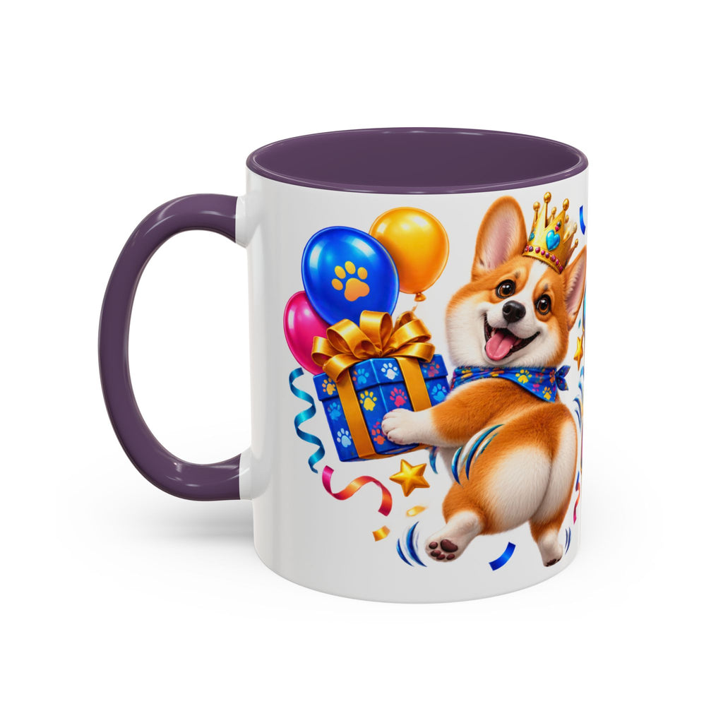 Birthday Mode Full Wiggle Corgi White Mug