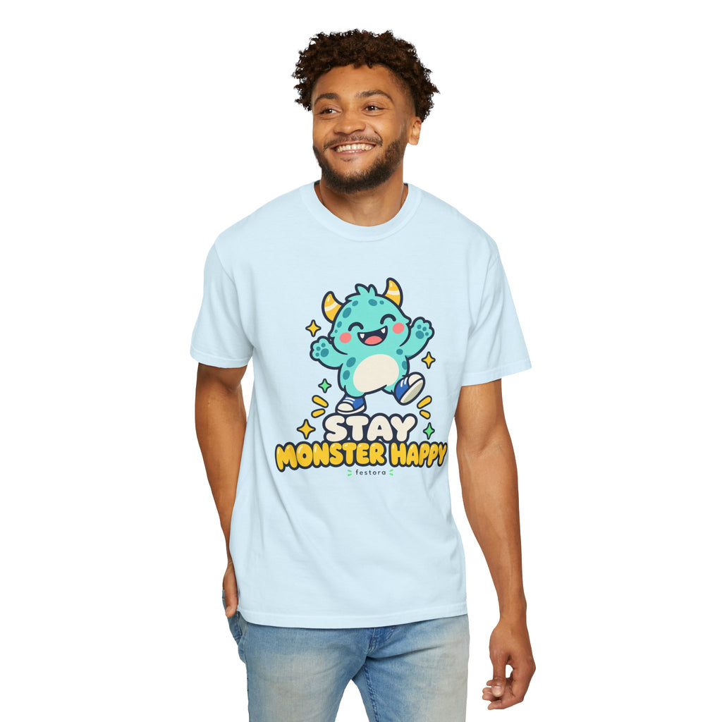 Stay Monster Happy – Cute Monster Graphic T-Shirt