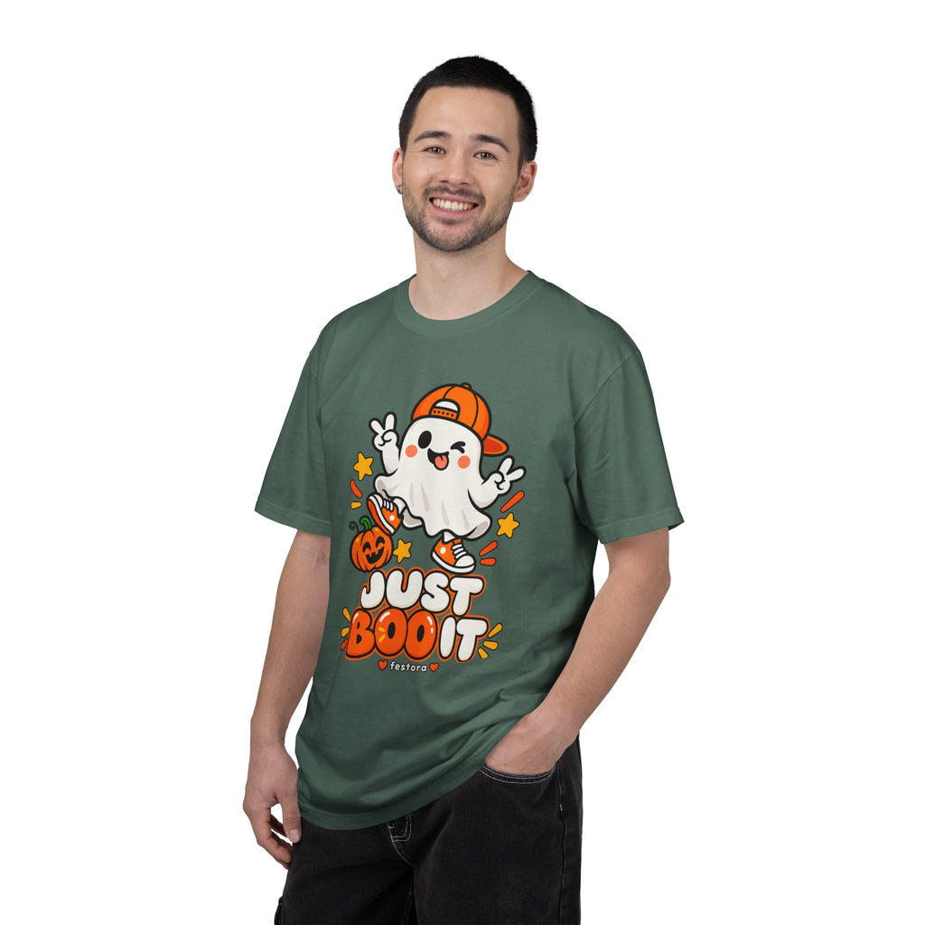 Just Boo It Halloween T-Shirt | Cute Skater Ghost Graphic Tee