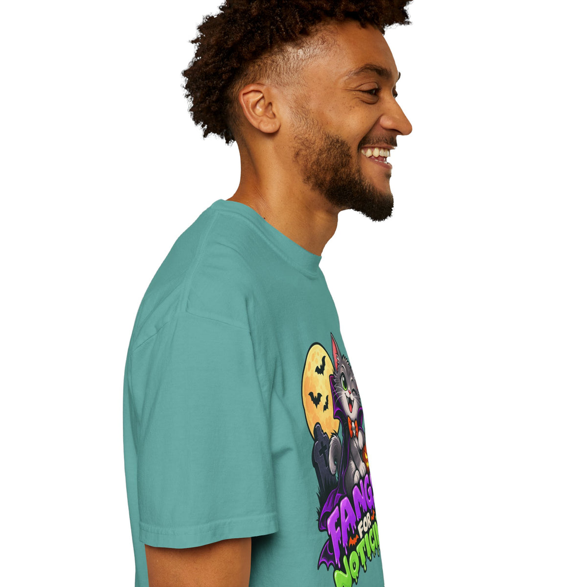 Fangs for Noticing – Cute Vampire Cat Halloween T-Shirt
