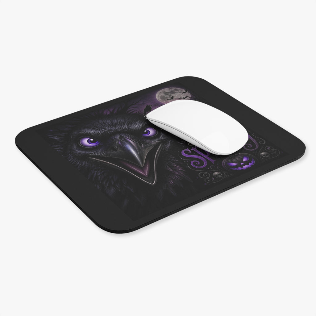 Spooky Raven Mouse Pad — "Nevermore Normal, Forever Spooky" Halloween Desk Mat