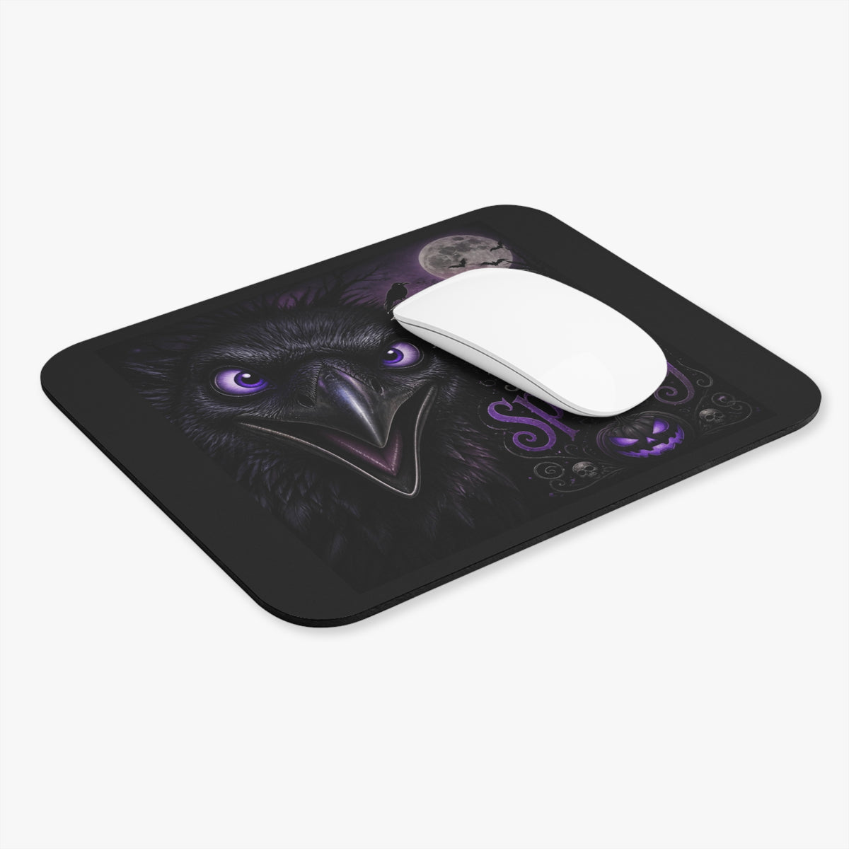 Spooky Raven Mouse Pad — "Nevermore Normal, Forever Spooky" Halloween Desk Mat