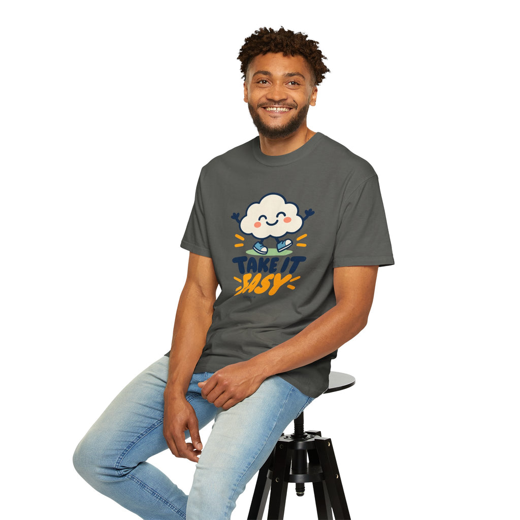 Take It Easy – Happy Cloud Graphic T-Shirt | Festora Everyday