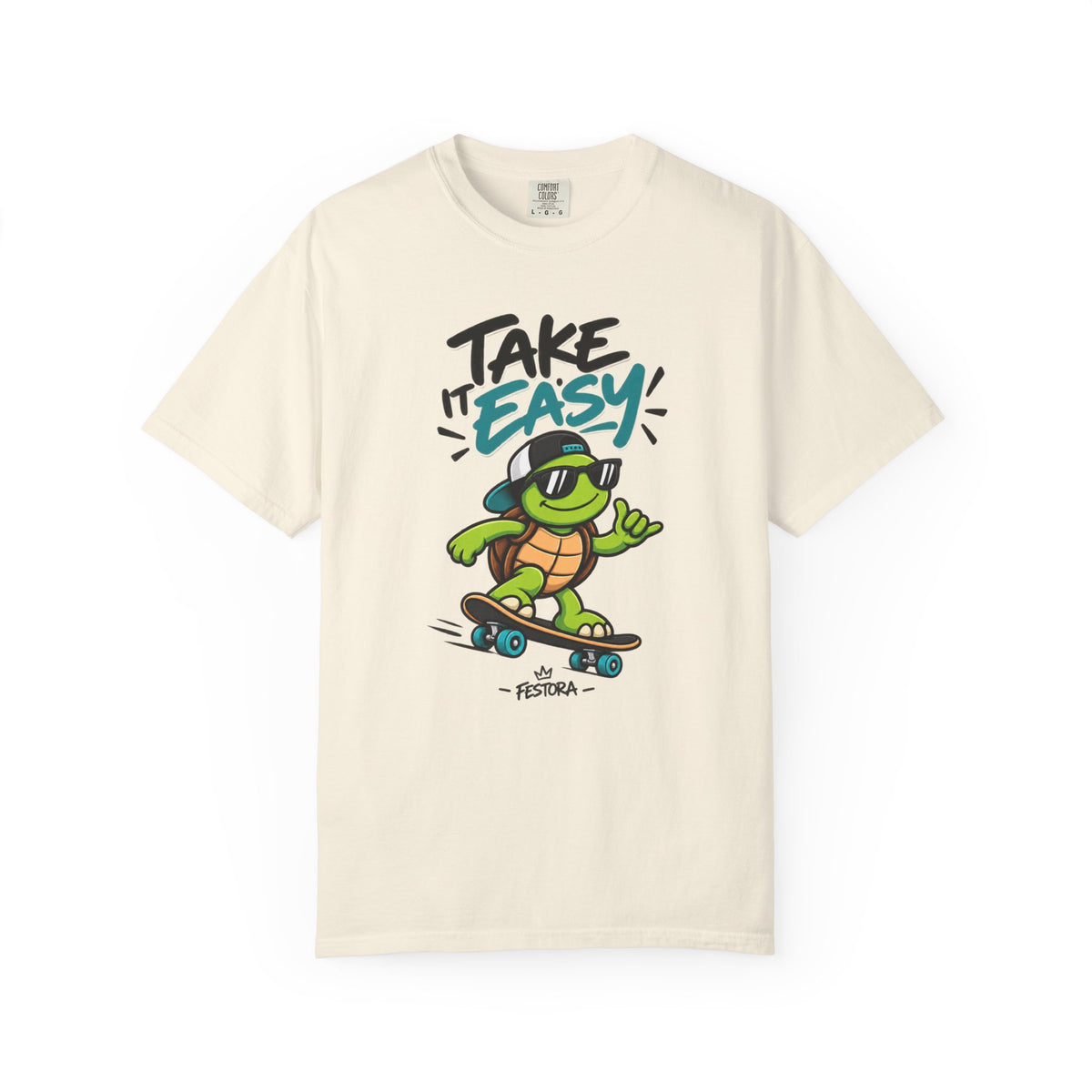 Take It Easy Skate Turtle Graphic T-Shirt | Festora Everyday