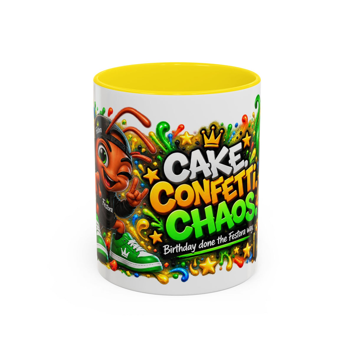 Festora Ant Birthday Mug – Cake Confetti Chaos Coffee Cup