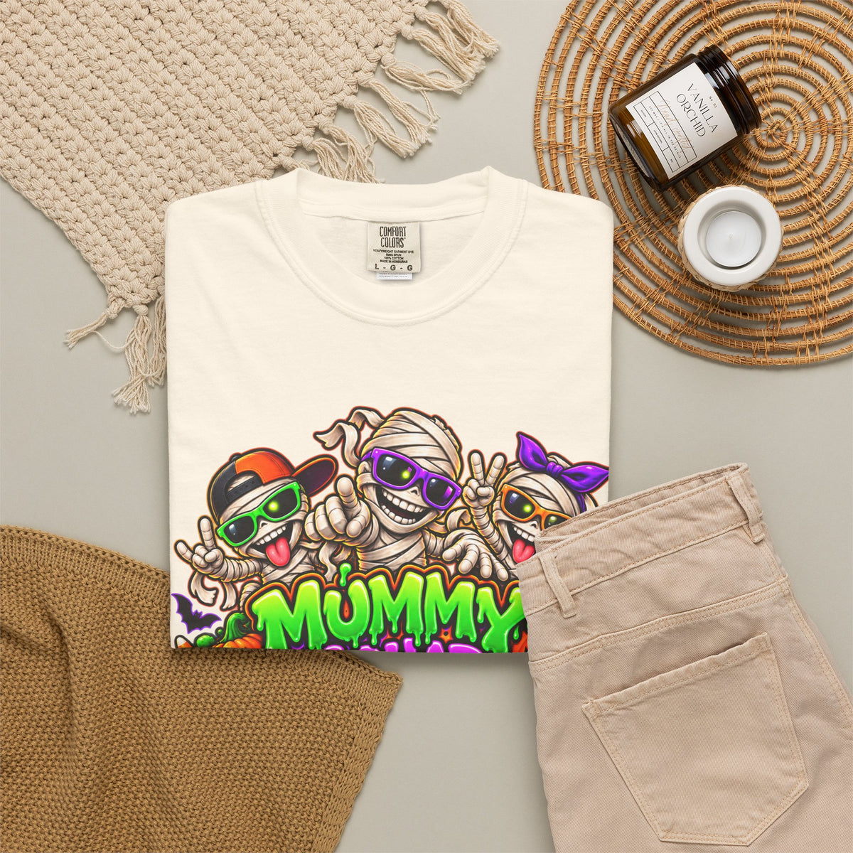 Mummy Squad For Life Halloween T-Shirt – Funny Colorful Mummy Graphic Tee