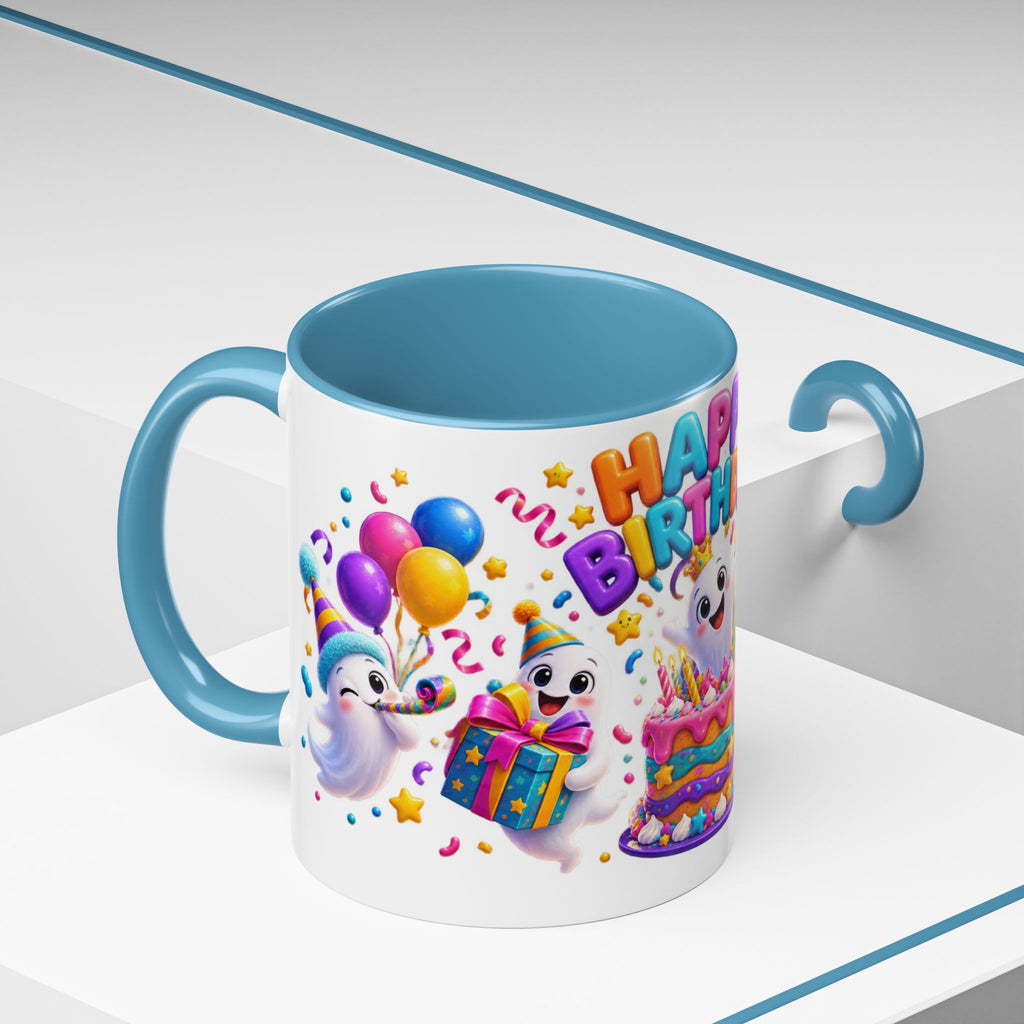 Happy Birthday Accent Coffee Mug - Colorful Celebration Mug (11oz, 15oz)