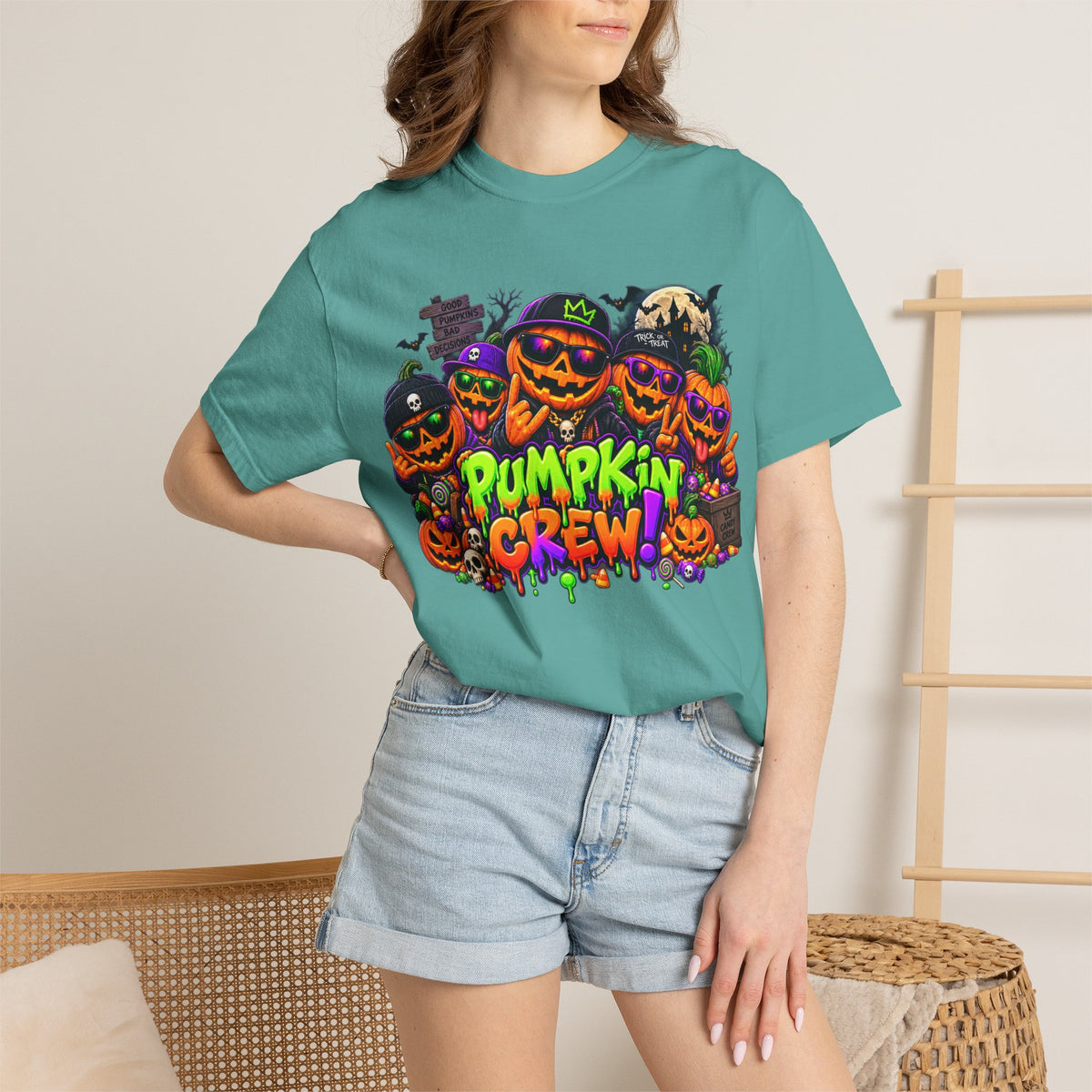 Pumpkin Crew Halloween T-Shirt – Funny Jack O’ Lantern Graphic Tee