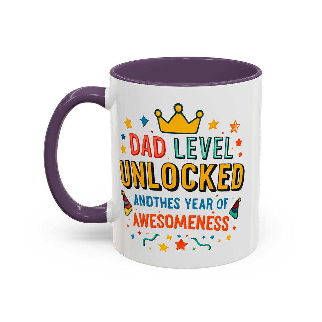 Dad Level Unlocked Coffee Mug – Funny Father’s Day 11/15oz Accent Mug